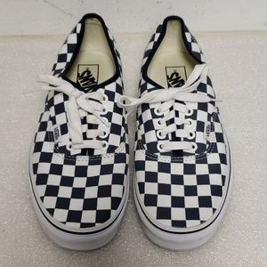 Vans blue/white checkered sneakers men 7.5 lady 9
